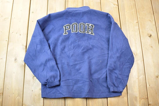 Vintage 1990s Pooh Bear Quarter Zip Disney Mock Neck