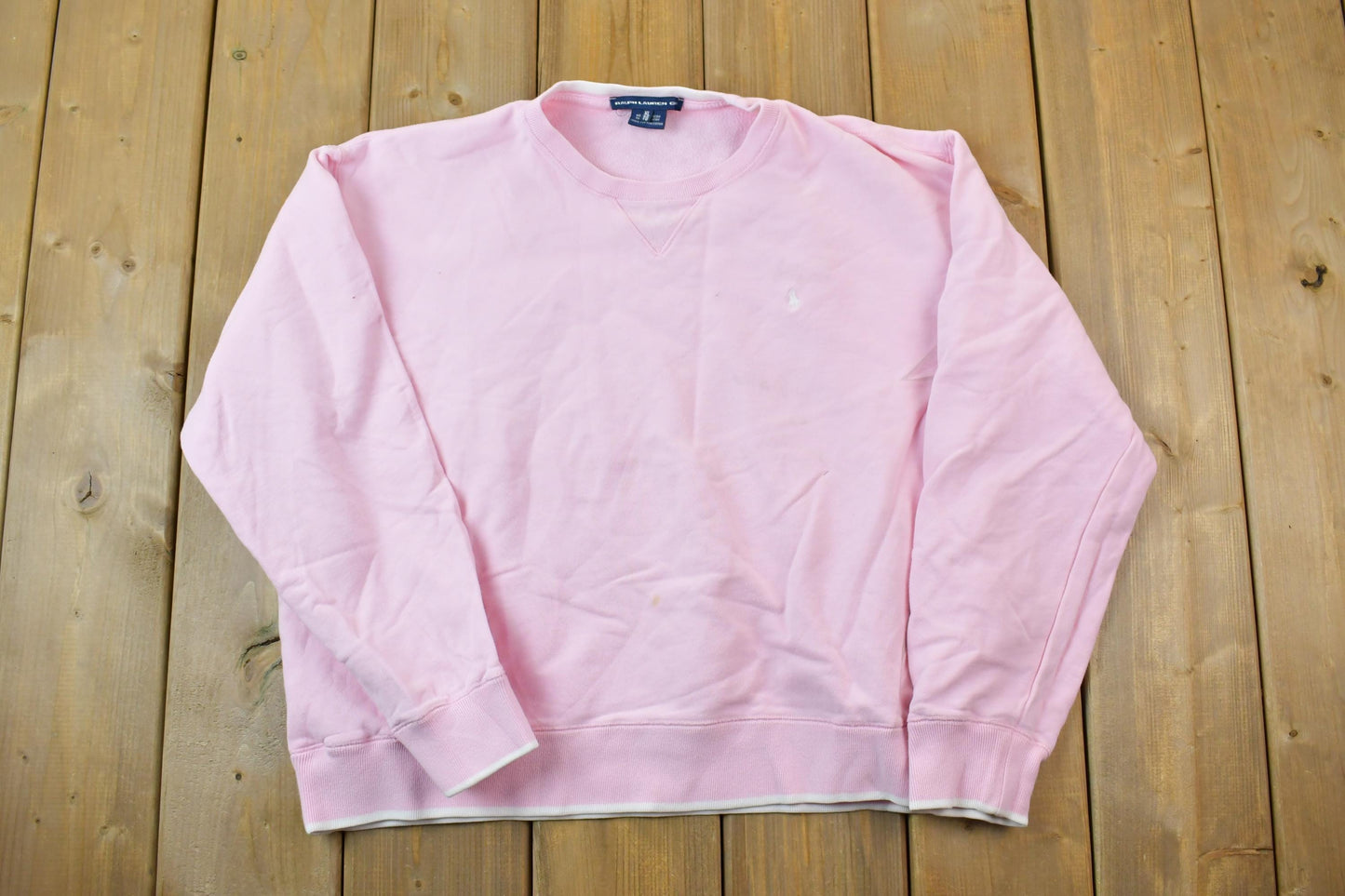 Vintage 1990s Pink Ralph Lauren Polo Crewneck Sweatshirt