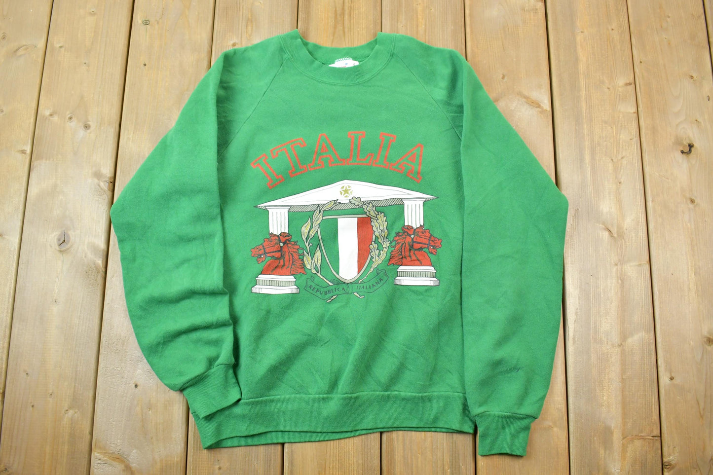 Vintage 1990s Italia National Screenprint Crewneck Sweatshirt