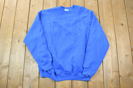 Vintage 1990s Blank Blue Tultex Crewneck Sweatshirt