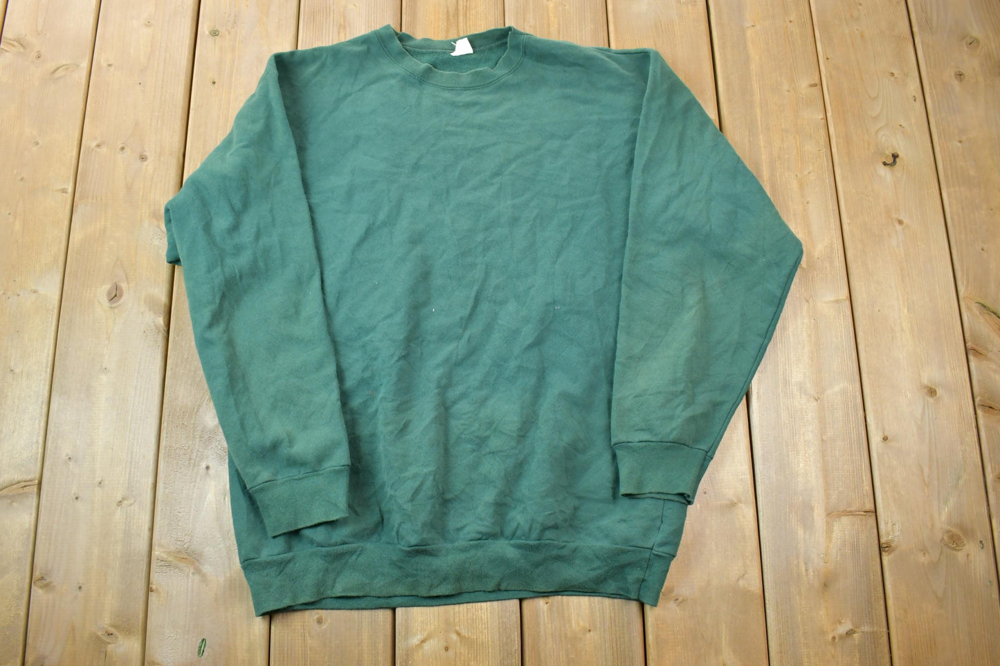 Vintage 1990s Blank Dark Green Crewneck Sweatshirt