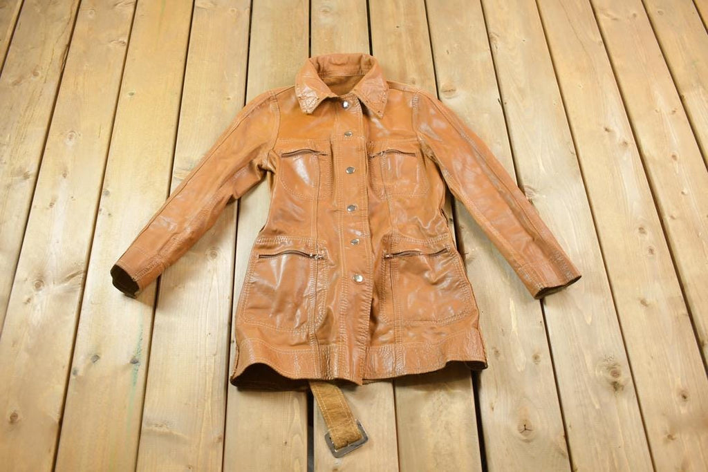 Vintage 1970s Leather Long Jacket