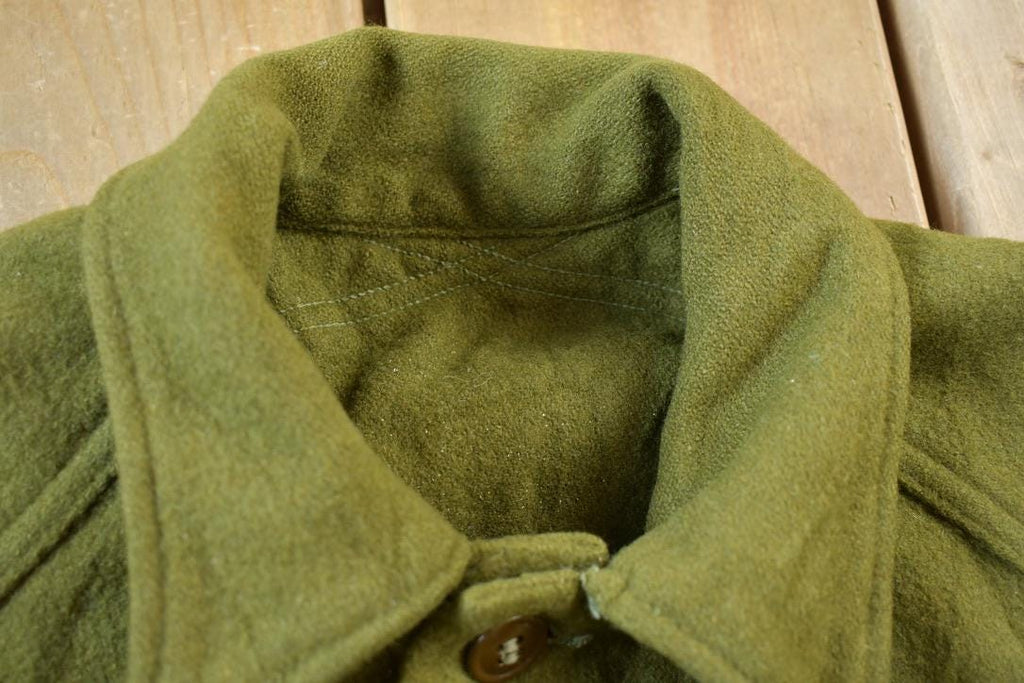 Vintage 1940s WW2 American Wool Button Up Infantry Shirt