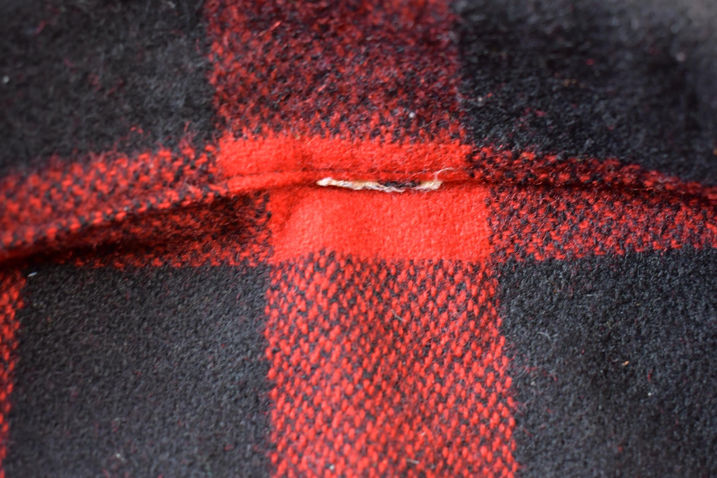 Vintage 1960s Red Buffalo Plaid Heavy Weight Wool Button Up