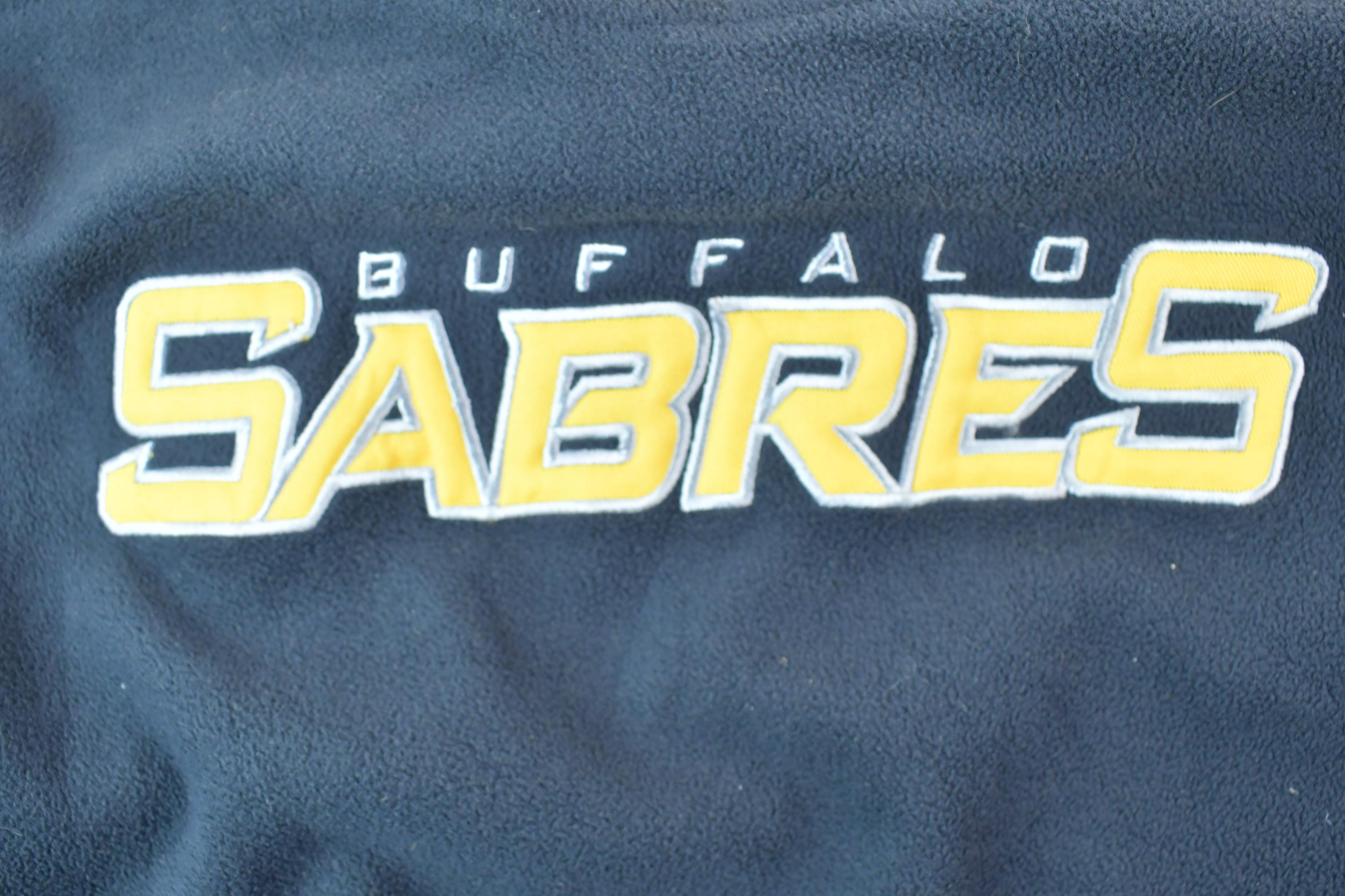 Vintage 1990s Buffalo Sabres Old Time Hockey NHL Hockey Full Zip Fleece Sweatshirt