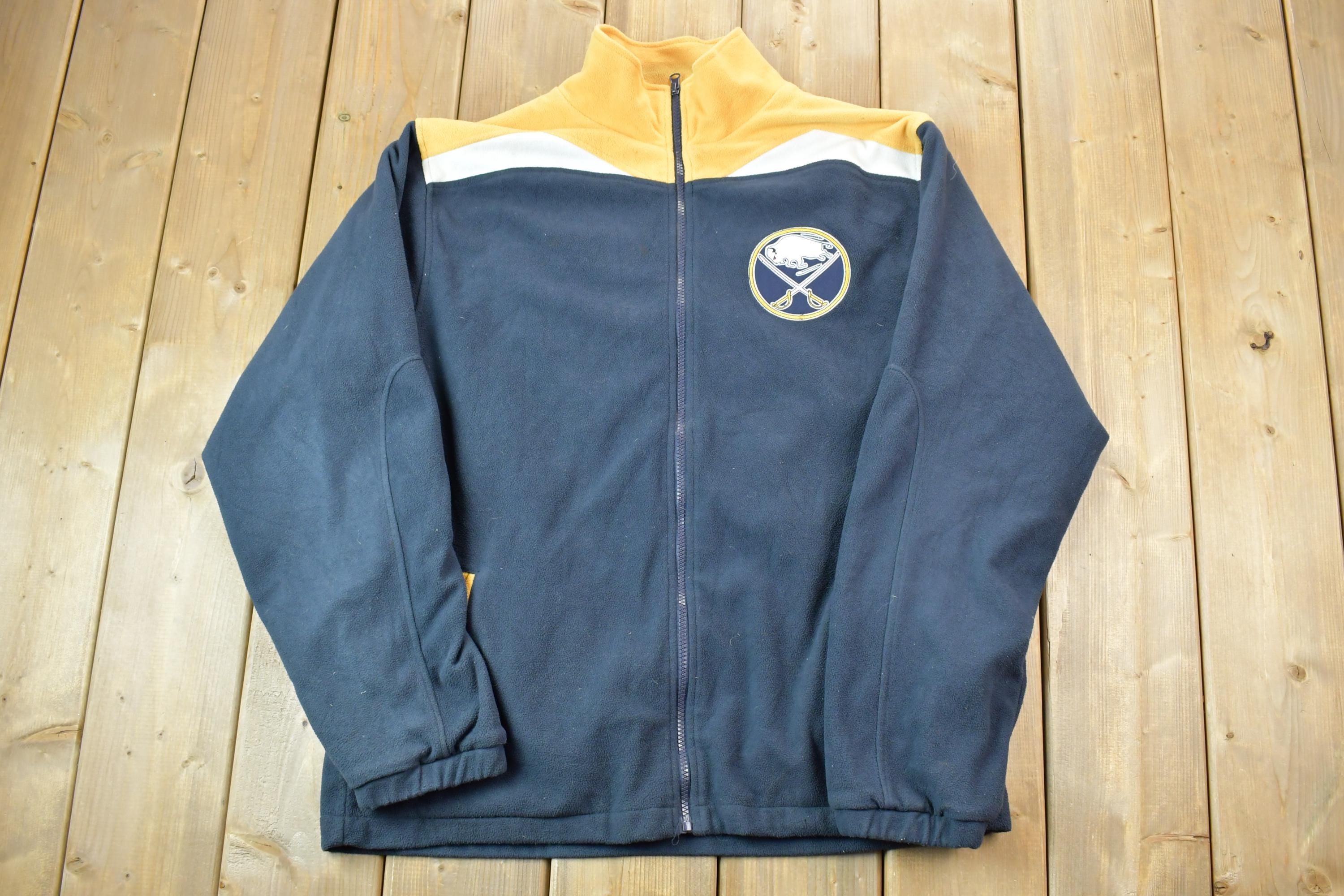 Vintage 1990s Buffalo Sabres Old Time Hockey NHL Hockey Full Zip Fleece Sweatshirt