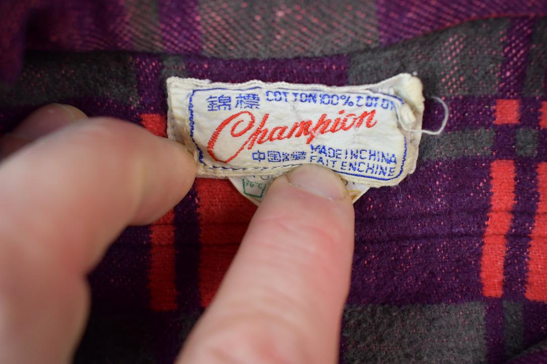 Vintage 1960s Champion Button Up Plaid Flannel