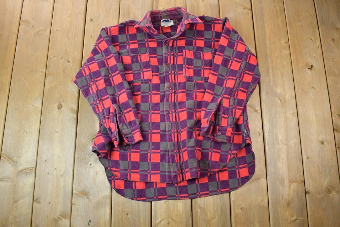 Vintage 1960s Champion Button Up Plaid Flannel