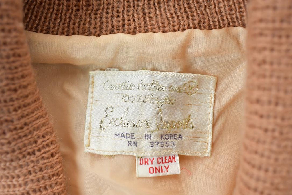 Vintage 1970s Crazy Suede Patchwork Knit Button Up Sweater