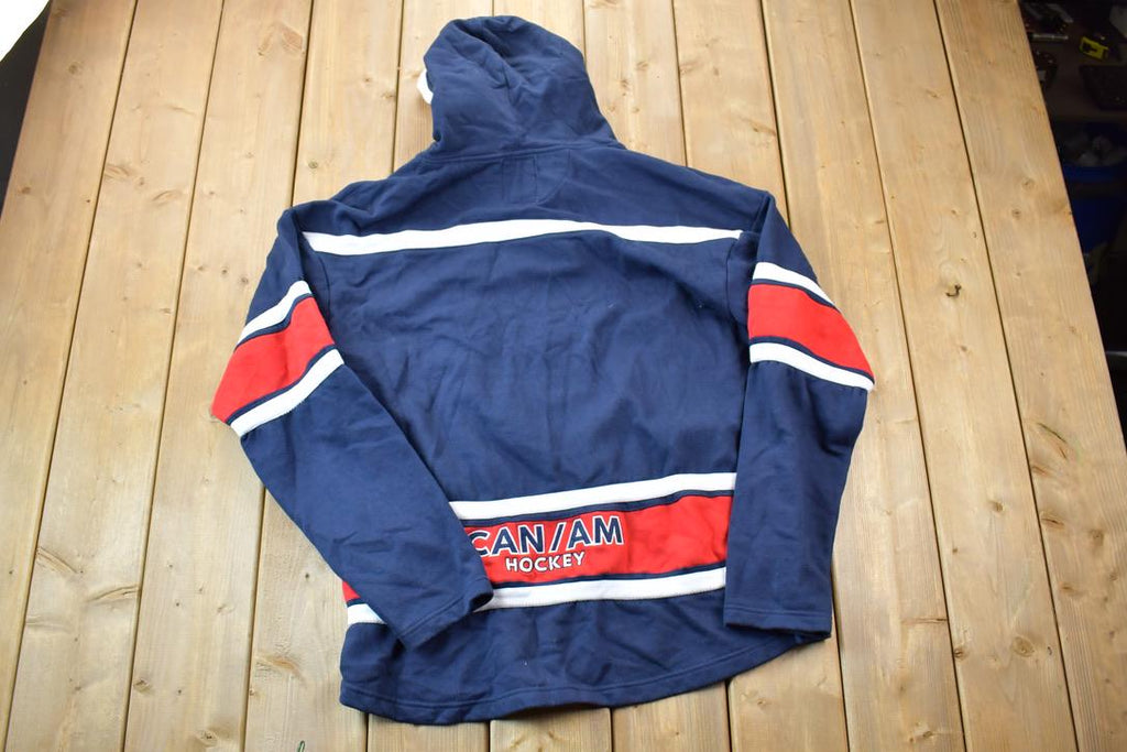 Vintage 1990s NHL Can Am Hockey Hooded Sweatshirt