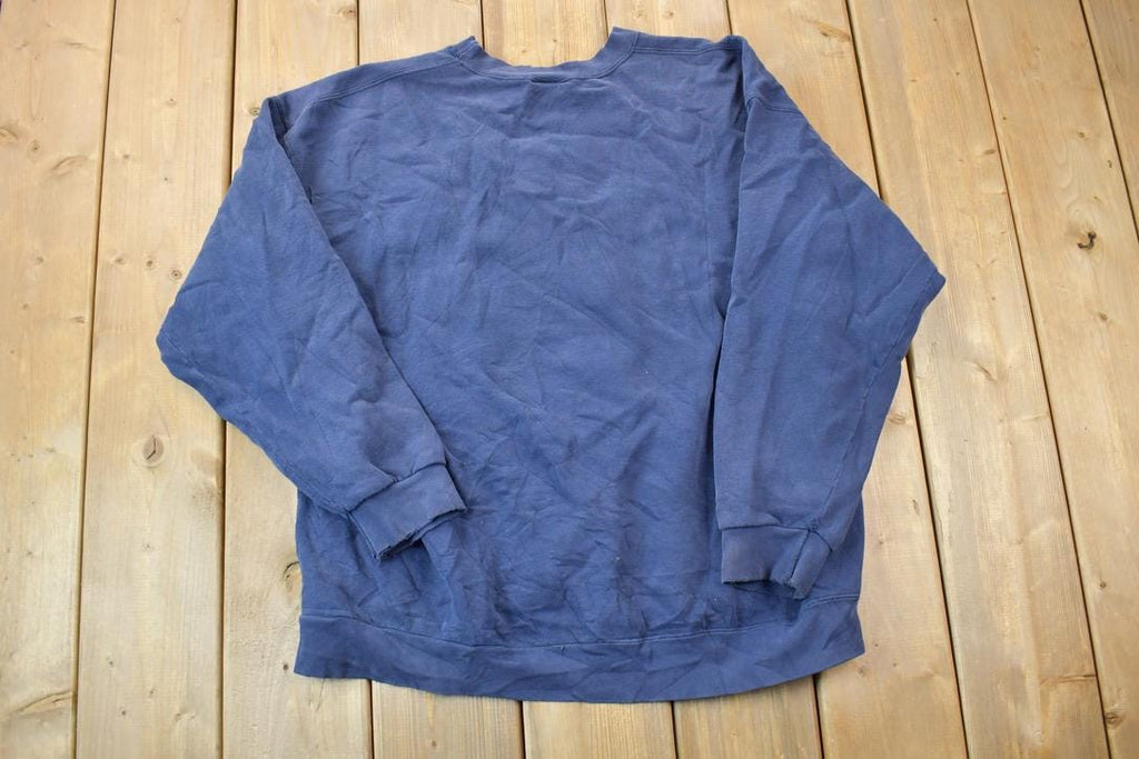 Vintage 1990s Nike Grey Tag Navy Swoosh Crewneck Sweatshirt