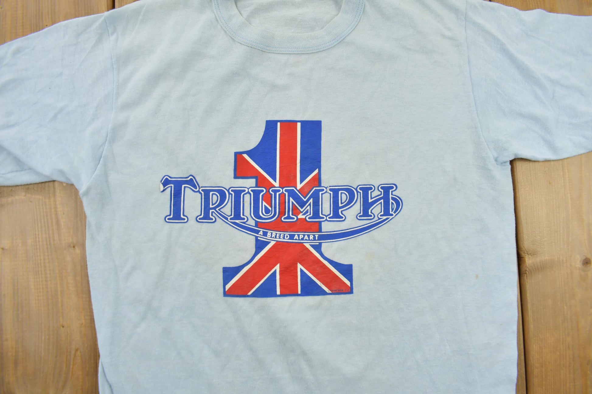 Vintage 1980s Triumph Motorcycles Single Stitch Graphic T-Shirt Made In USA