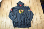 Vintage 1990s Chicago Blackhawks Majestic NHL Hockey Hoodie Sweatshirt