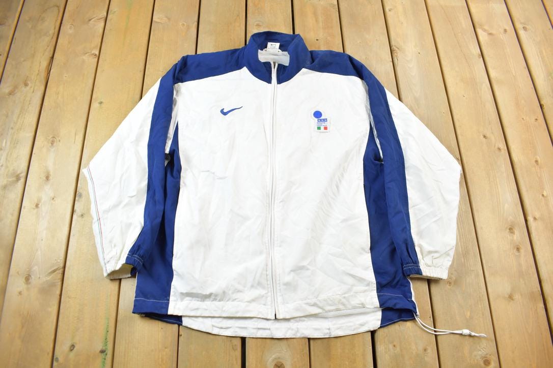 Vintage 1990s Nike Italia Color Block Windbreaker Jacket