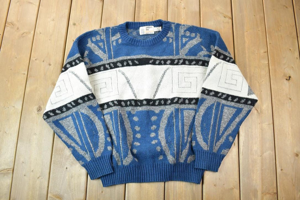 Vintage 1990s London Fog Abstract Pattern Knit Crewneck Sweater