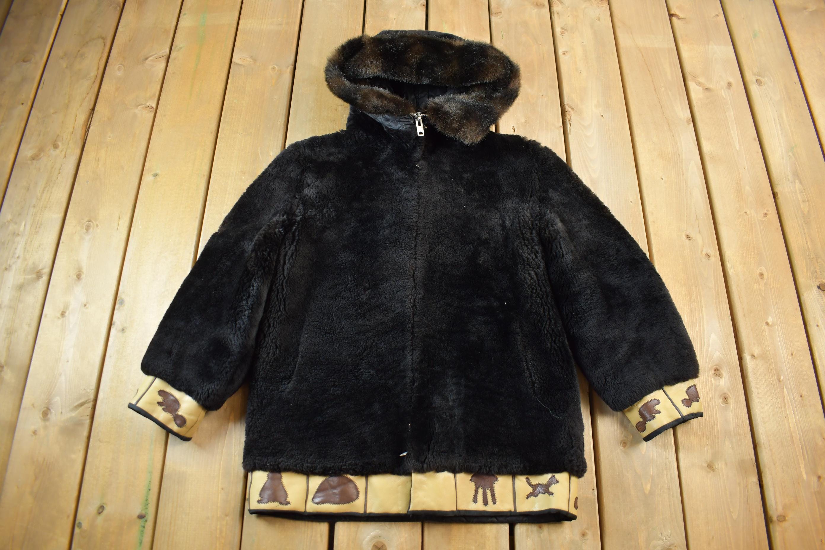 Vintage 1960s Upik Fur Products Brown Fur Zip Up Jacket
