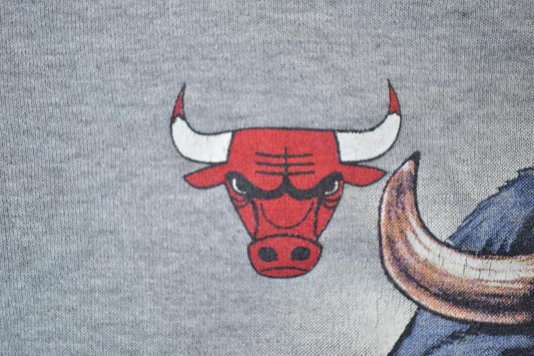 Vintage 1990s Chicago Bulls Wild 3D Bull NBA Crewneck Sweatshirt
