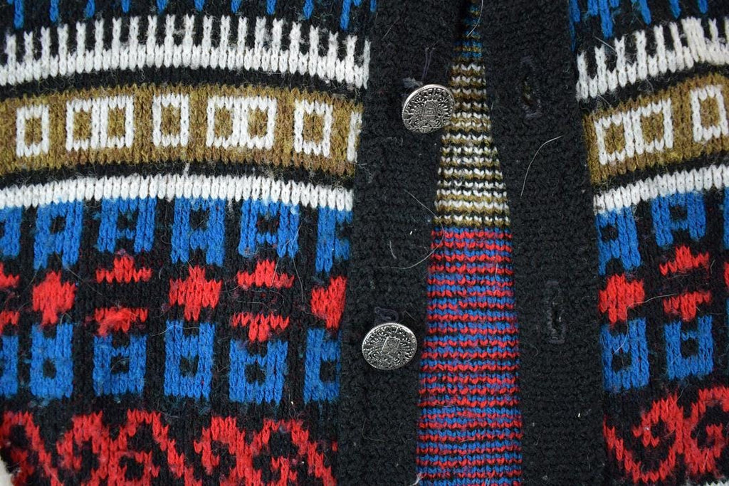 Vintage 1970s Custom Styled Sportswear Knit Crewneck Button Up Sweater