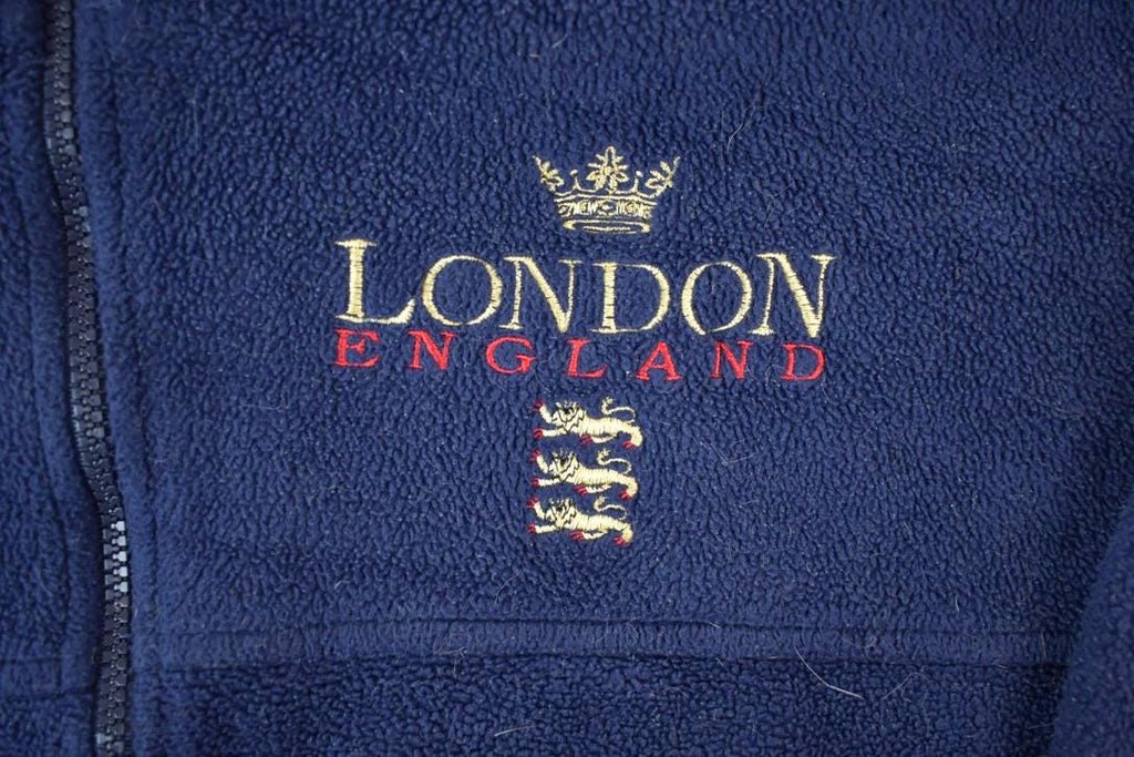 Vintage 1990s London England Fleece Mock Neck Sweatshirt