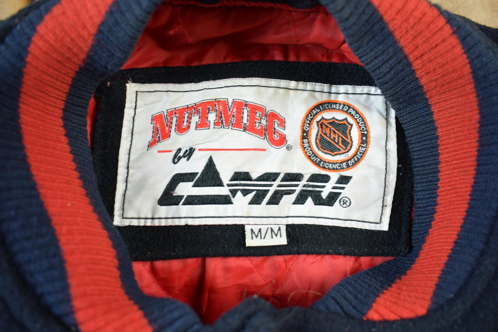 Vintage 1990s NHL Chicago Black Hawks Wool Letterman Jacket