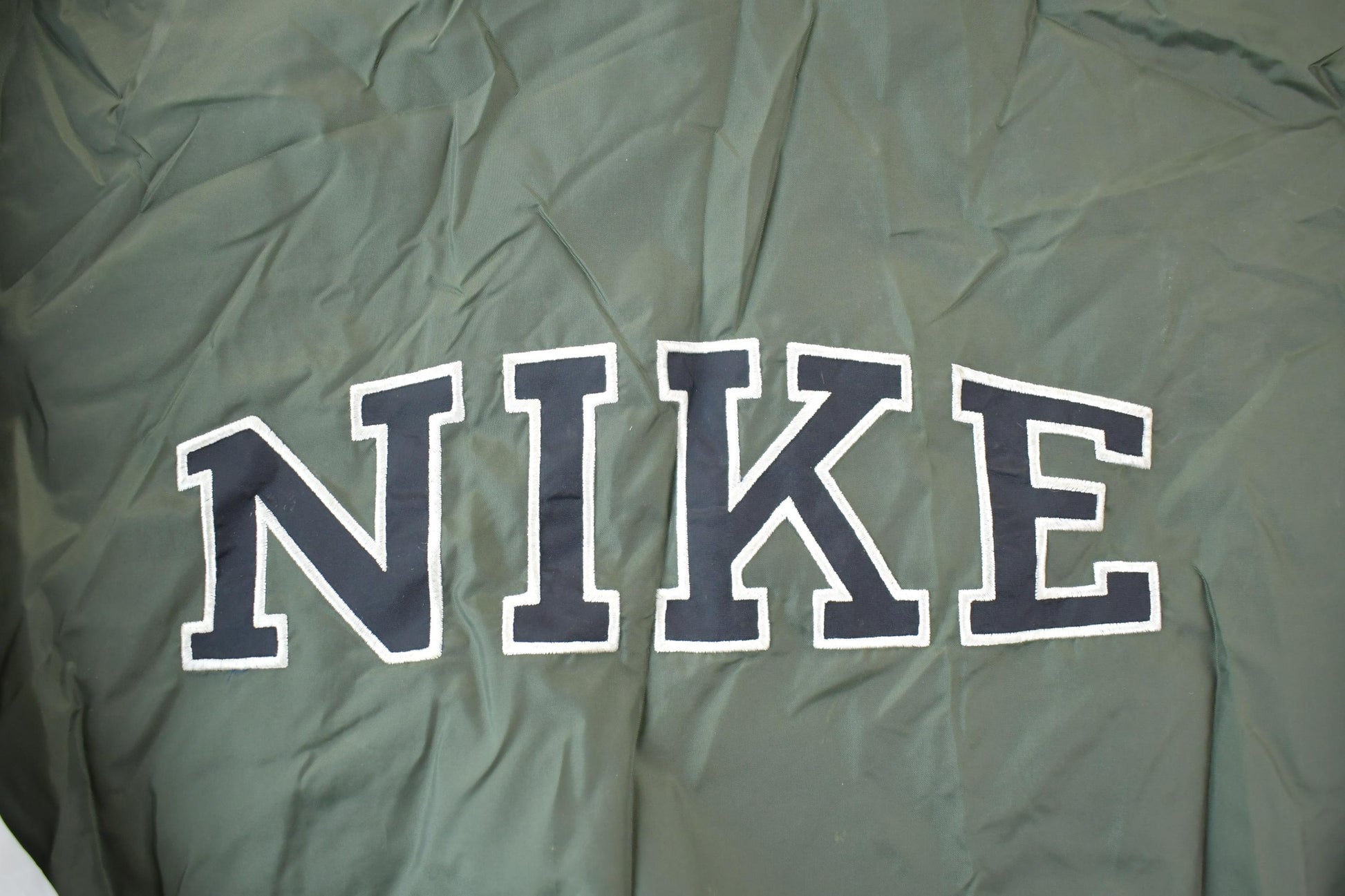 Vintage 1990s Nike Long Forest Green Heavy Windbreaker Jacket