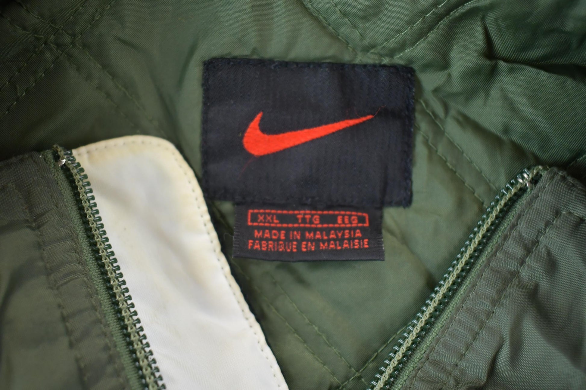Vintage 1990s Nike Long Forest Green Heavy Windbreaker Jacket