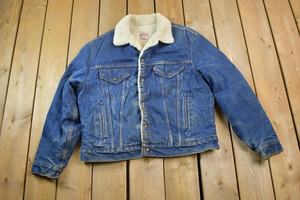 Vintage 1990s Levis Shearling Lined Jean Jacket Made In USA