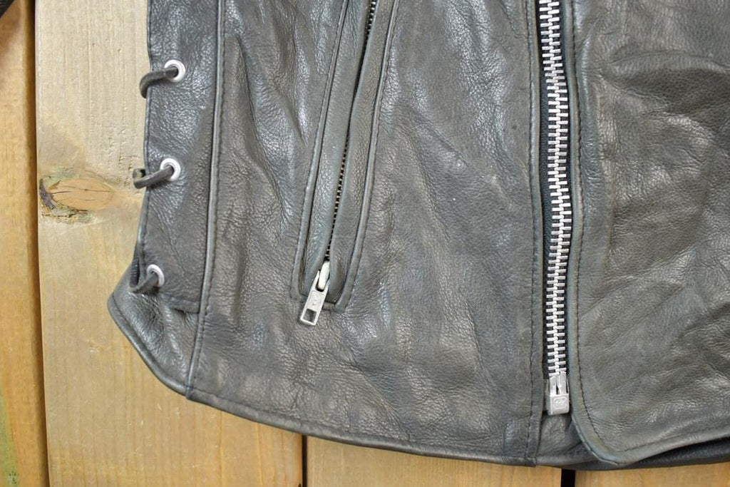 Vintage 1990s Leather Biker Jacket Made In USA