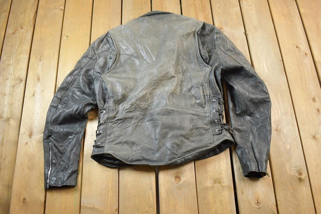 Vintage 1990s Leather Biker Jacket Made In USA