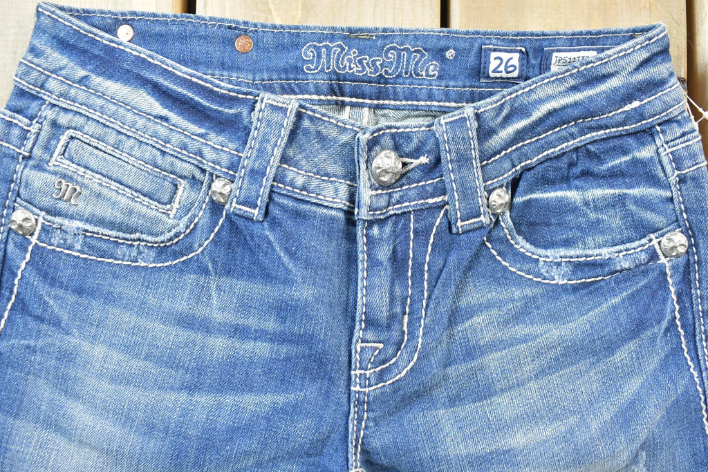 Vintage Y2K Miss Me Bedazzled Low Rise Jeans Size 26x32