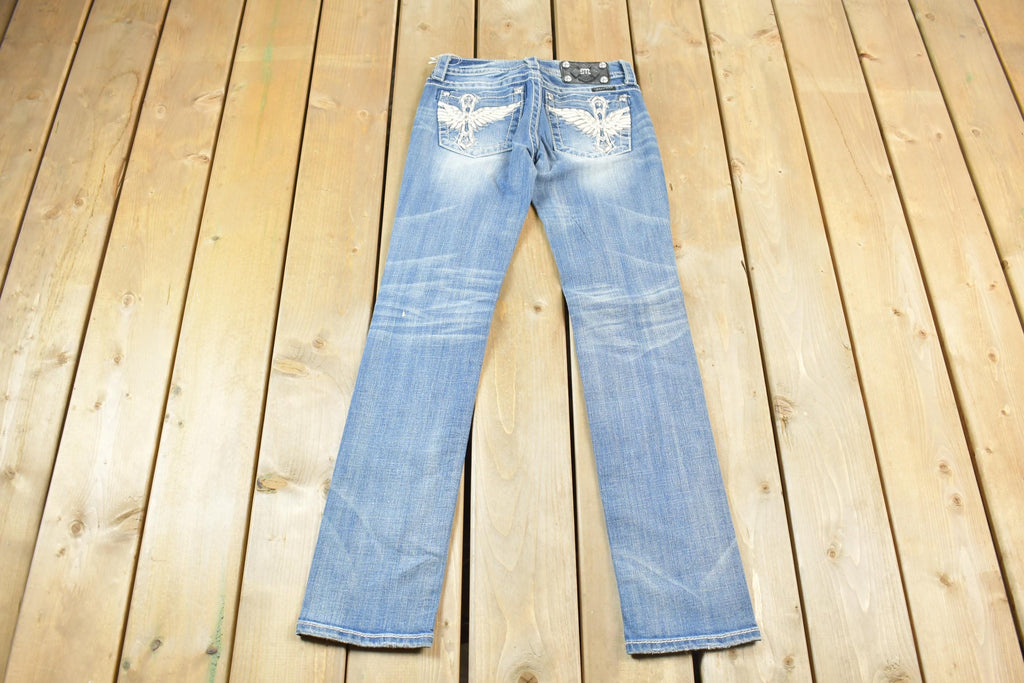 Vintage Y2K Miss Me Bedazzled Low Rise Jeans Size 26x32