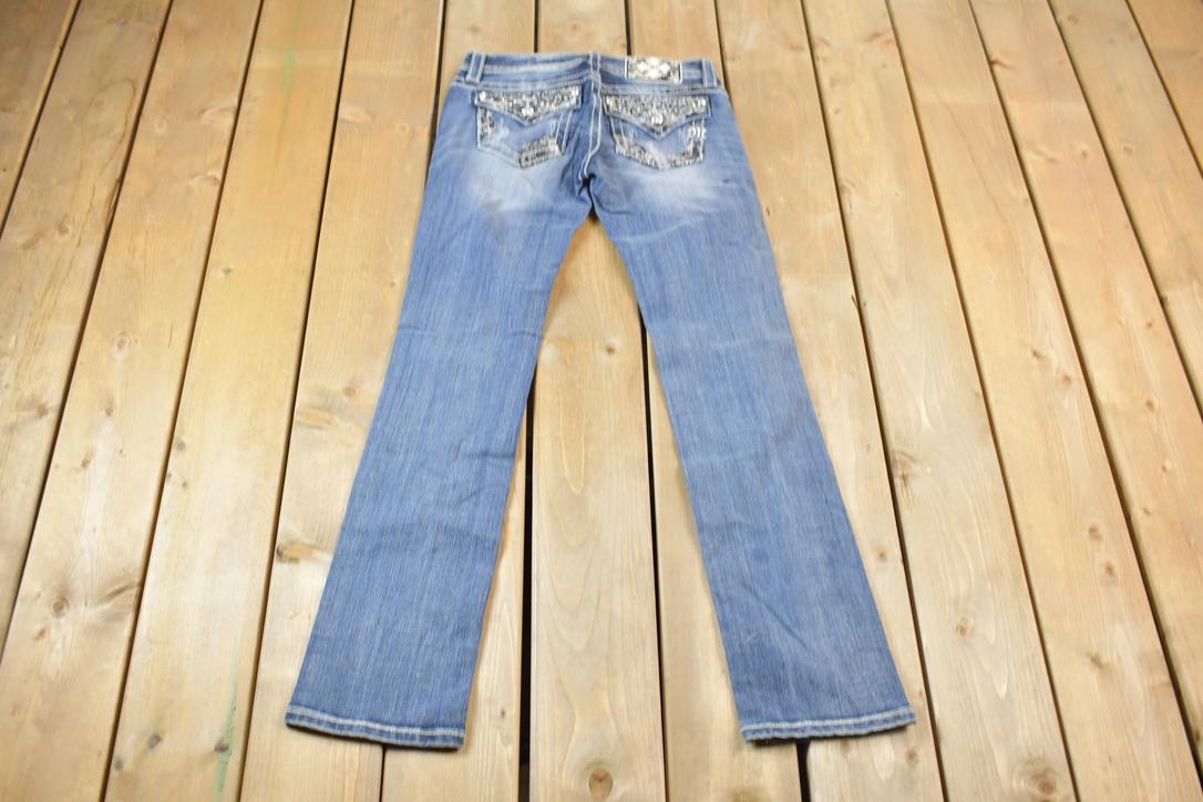Vintage Y2K Miss Me Bedazzled Mid Rise Jeans Size 26x33