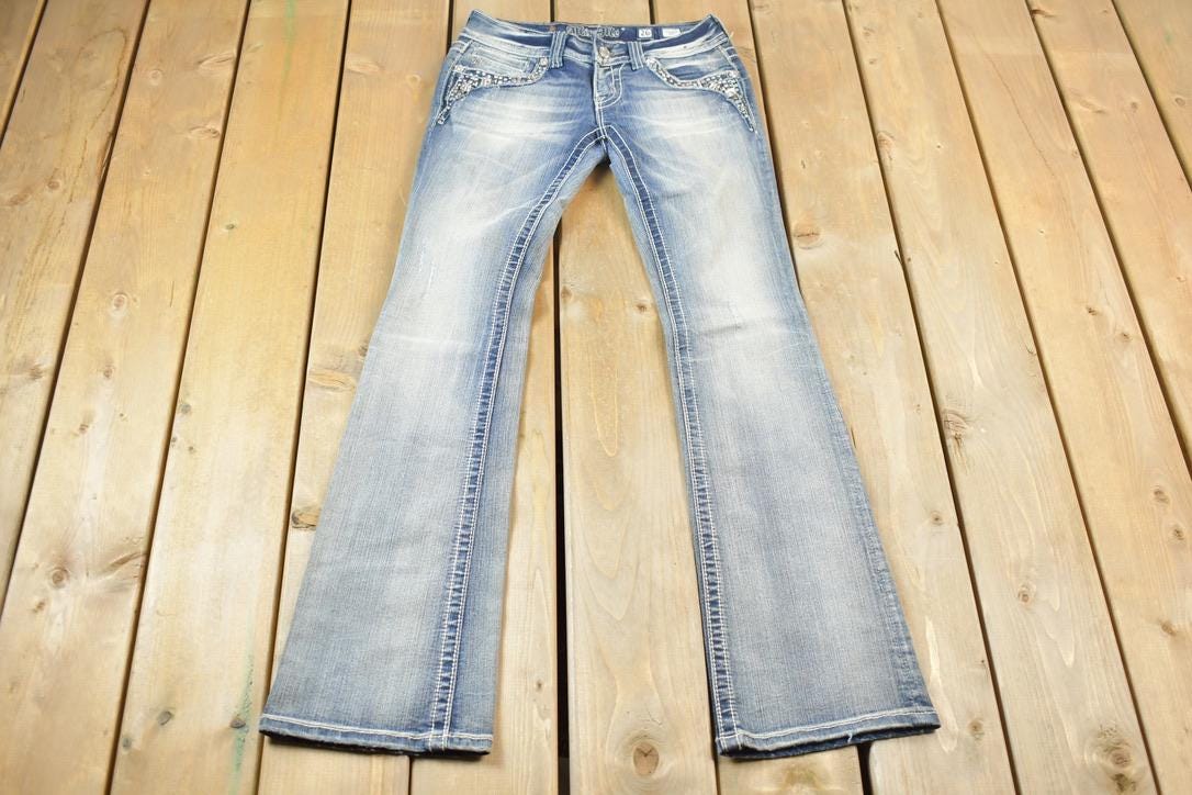 Vintage Y2K Miss Me Bedazzled Low Rise Jeans Size 26x33