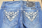 Vintage Y2K Miss Me Bedazzled Low Rise Jeans Size 26x32