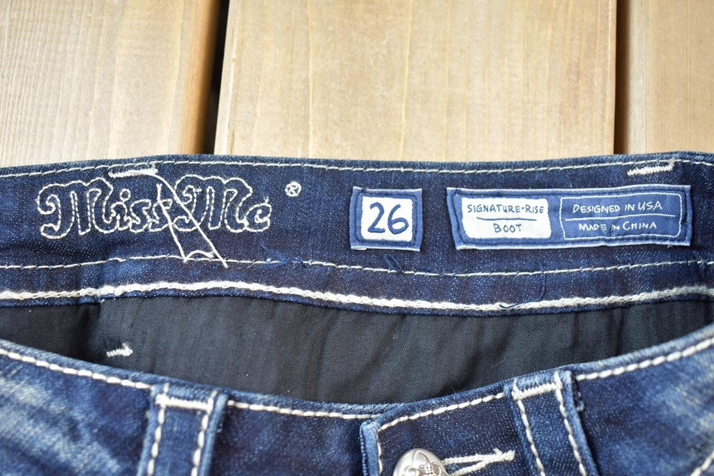 Vintage Y2K Miss Me Bedazzled Low Rise Jeans Size 26x33