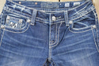 Vintage Y2K Miss Me Bedazzled Low Rise Jeans Size 26x33.5