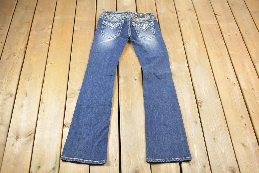 Vintage Y2K Miss Me Bedazzled Low Rise Jeans Size 26x33.5