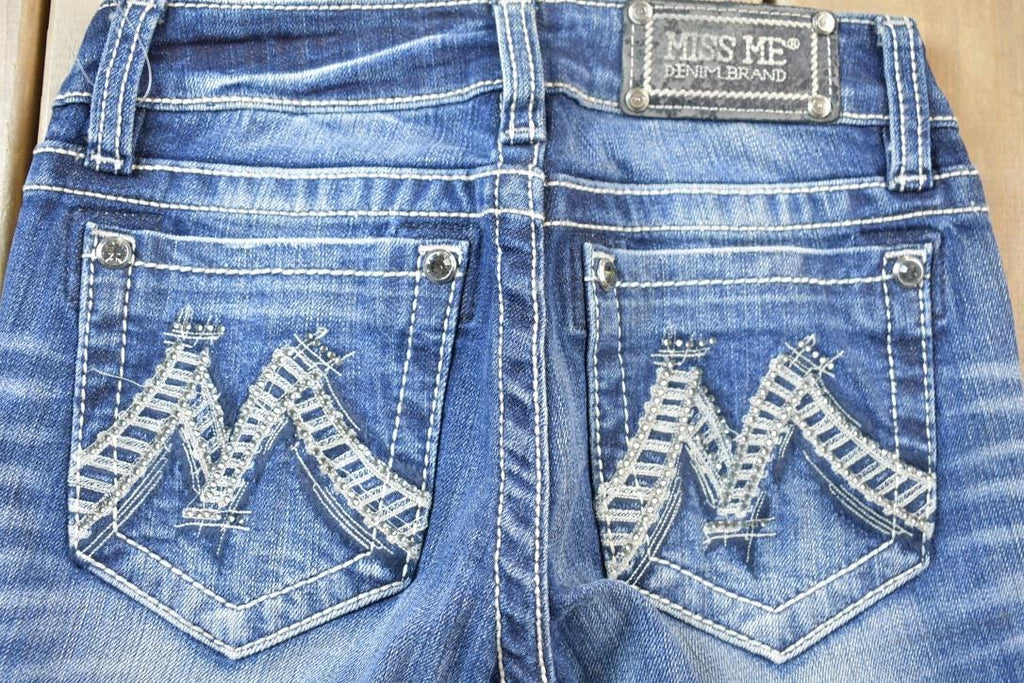 Vintage Y2K Miss Me Bedazzled Low Rise Jeans Size 26x33