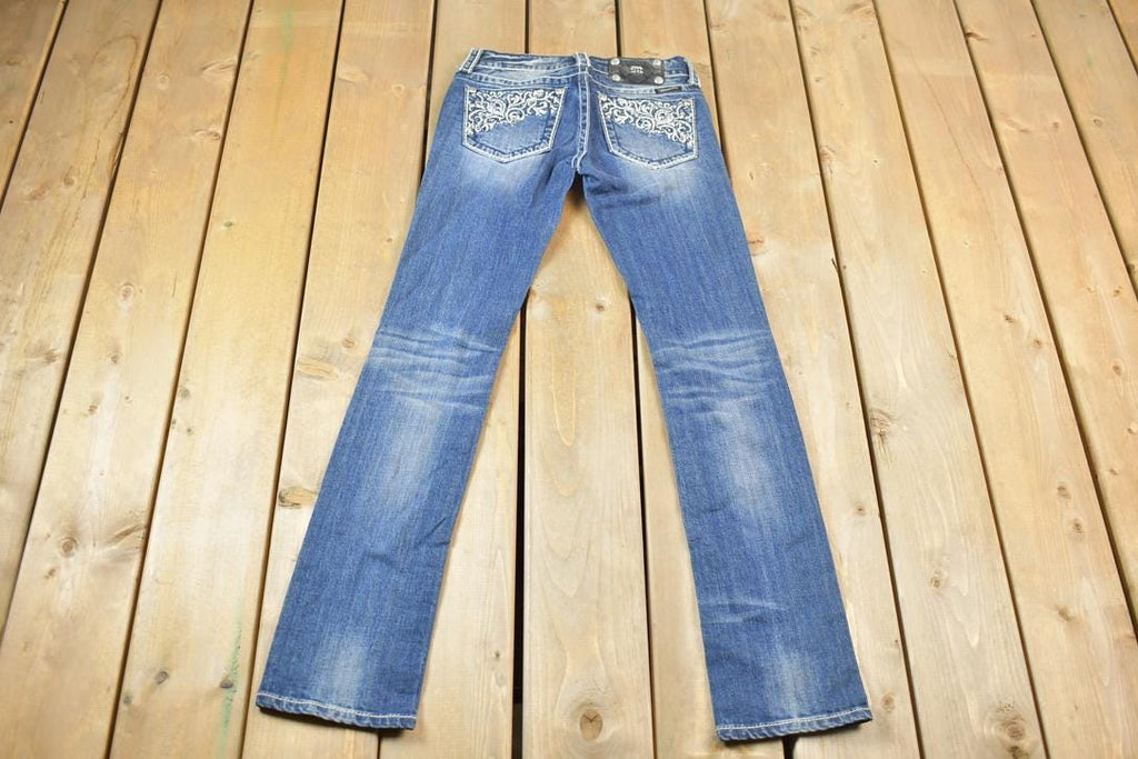 Vintage Y2K Miss Me Bedazzled Low Rise Jeans Size 26x33
