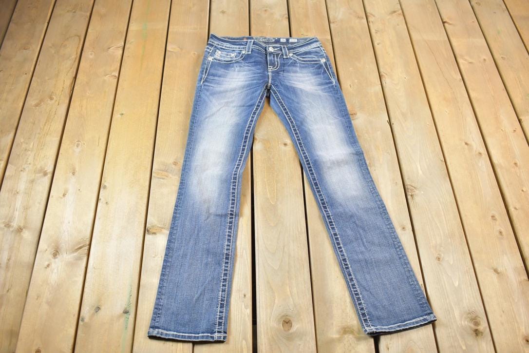 Vintage Y2K Miss Me Bedazzled Low Rise Jeans Size 26x32