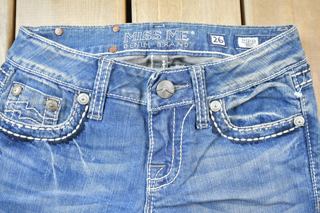 Vintage Y2K Miss Me Bedazzled Low Rise Jeans Size 26x33