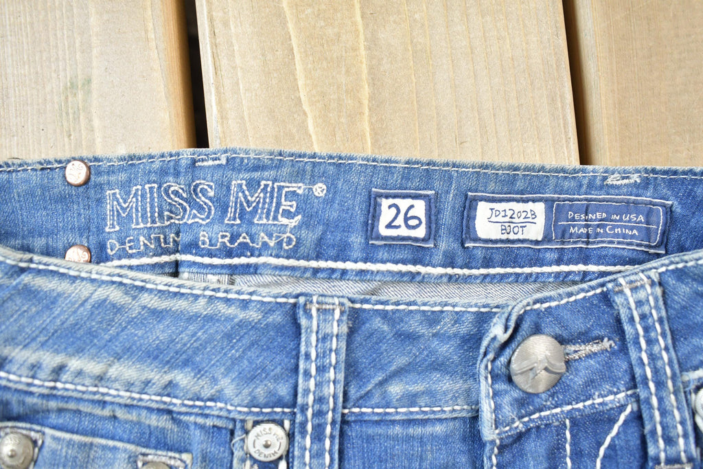 Vintage Y2K Miss Me Bedazzled Low Rise Jeans Size 26x33