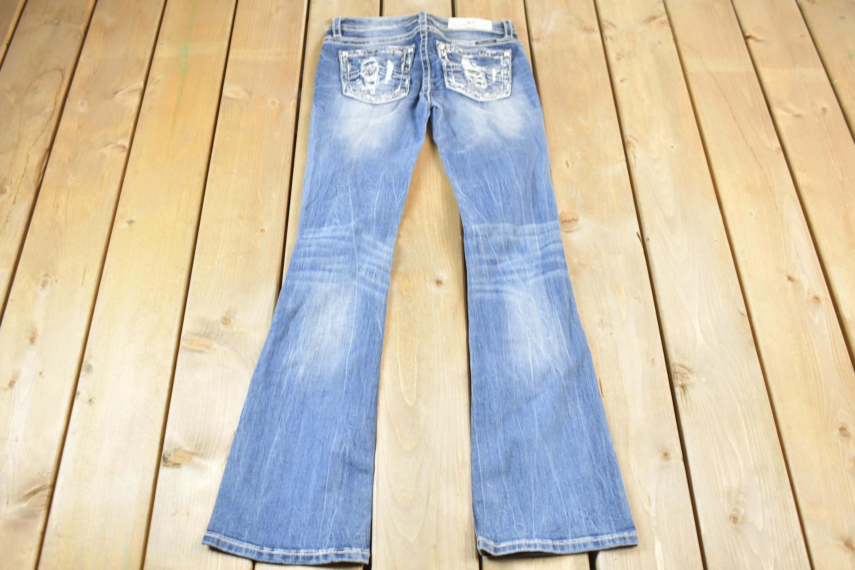 Vintage Y2K Miss Me Bedazzled Low Rise Jeans Size 26x32