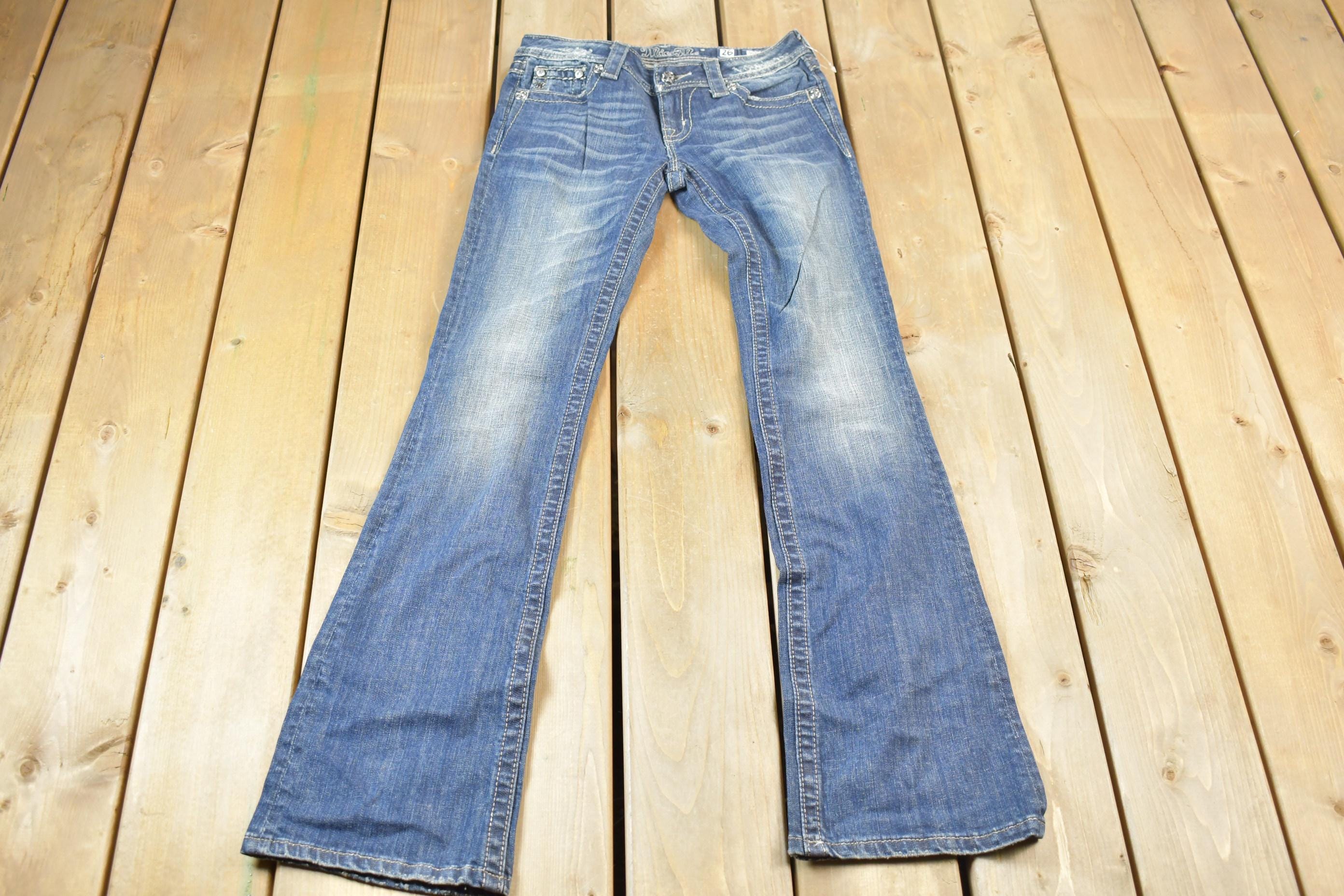 Vintage Y2K Miss Me Bedazzled Low Rise Jeans Size 26x33