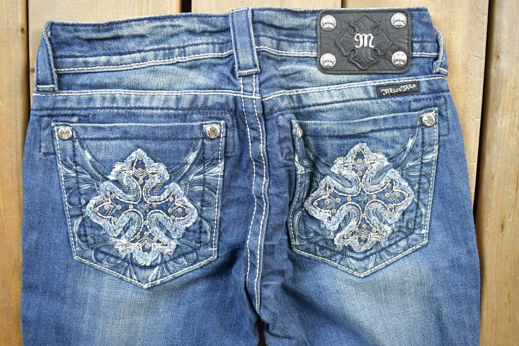 Vintage Y2K Miss Me Bedazzled Low Rise Jeans Size 26x33