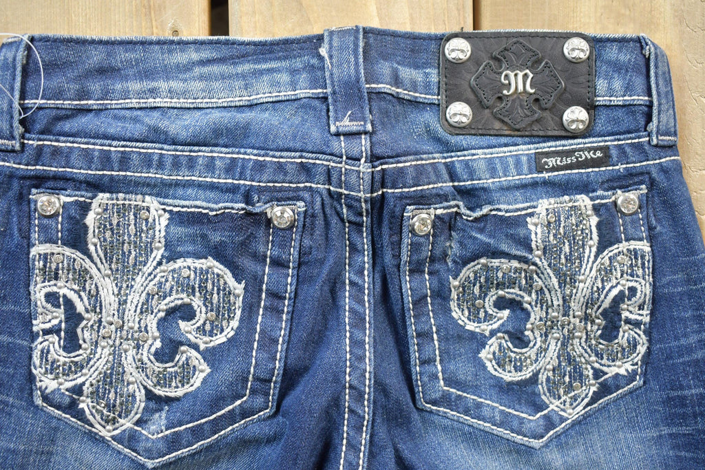 Vintage Y2K Miss Me Bedazzled Low Rise Jeans Size 26x33