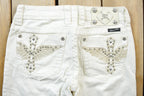 Vintage Y2K Miss Me Bedazzled Low Rise Jeans Size 26x32