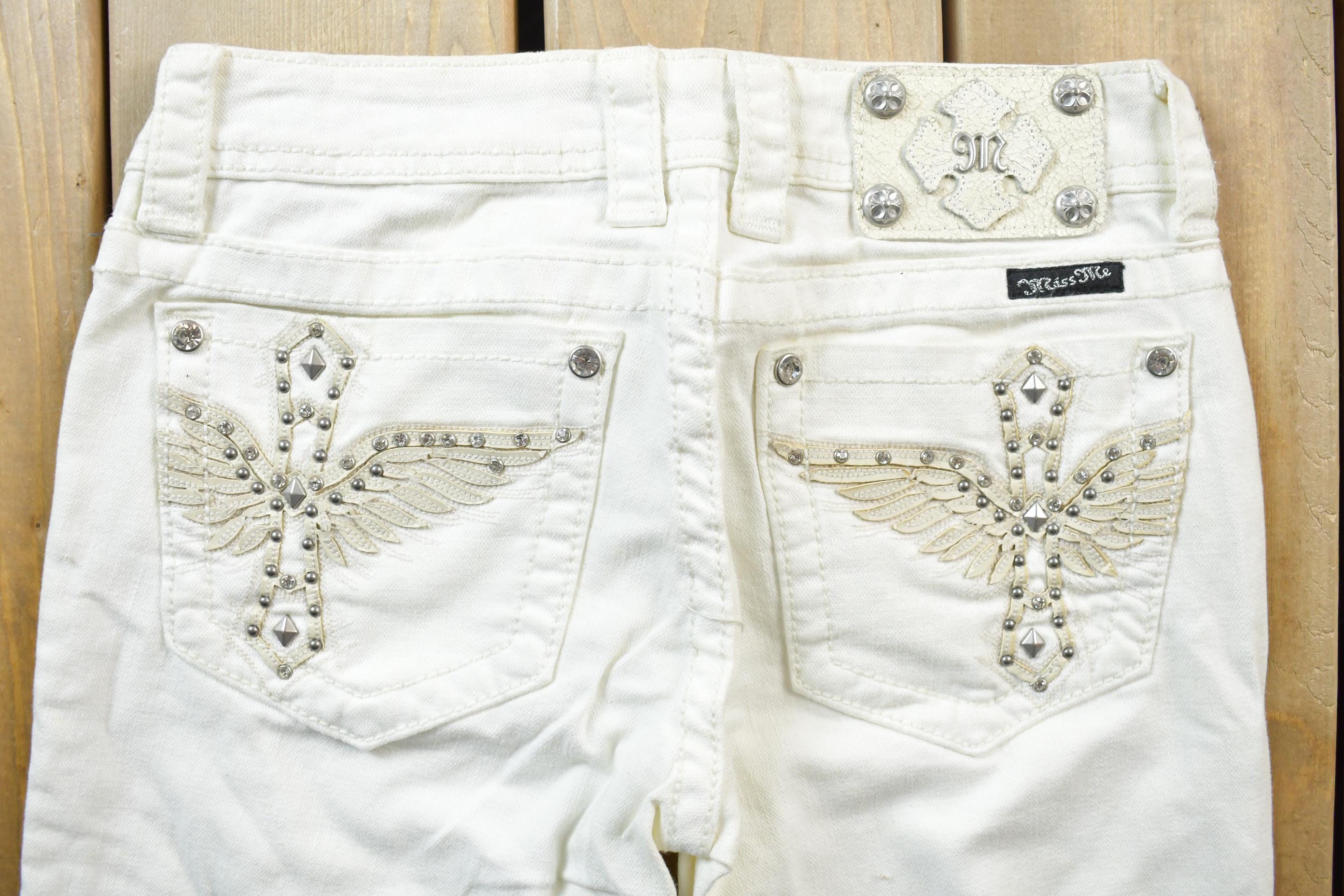 Vintage Y2K Miss Me Bedazzled Low Rise Jeans Size 26x32