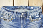 Vintage Y2K Miss Me Bedazzled Mid Rise Jeans Size 26x32
