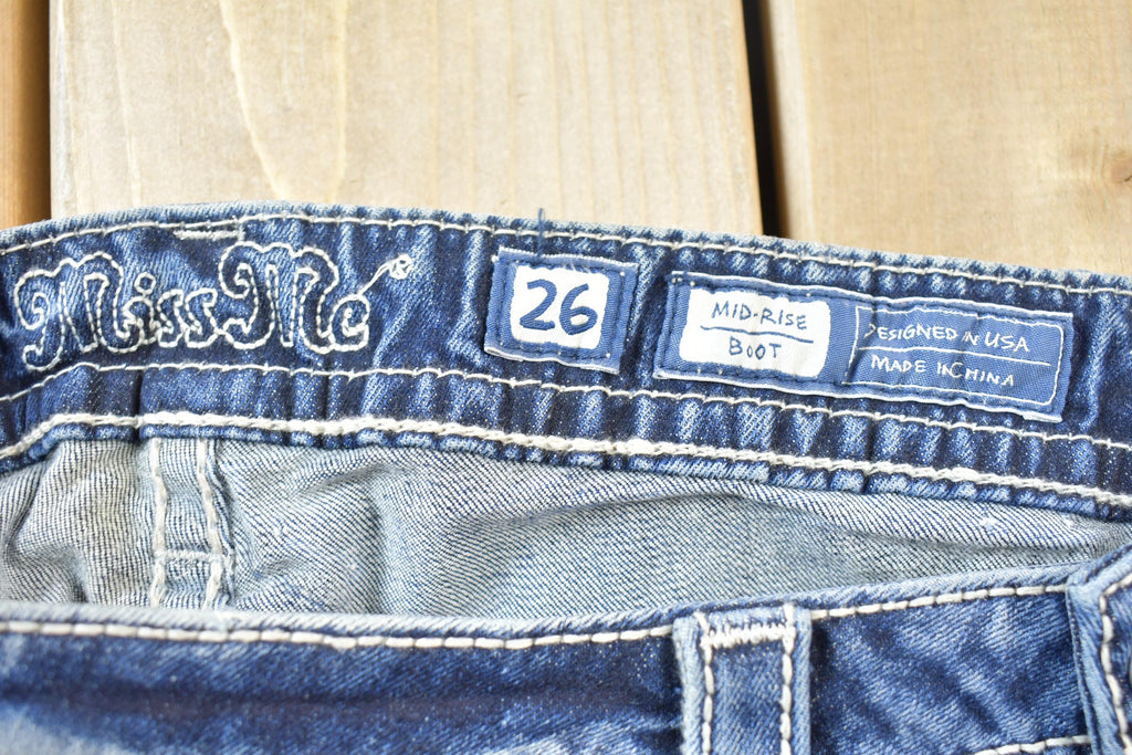 Vintage Y2K Miss Me Bedazzled Mid Rise Jeans Size 26x32